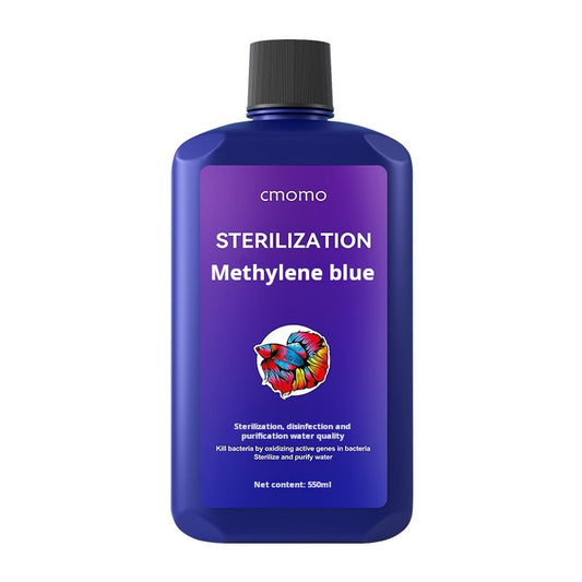 Methylene blue fish used in aquariums for aquarium ornamental fish quarantine. White spots, purified water, mold, fried Lin, and rotten tail. Methylene blue solution